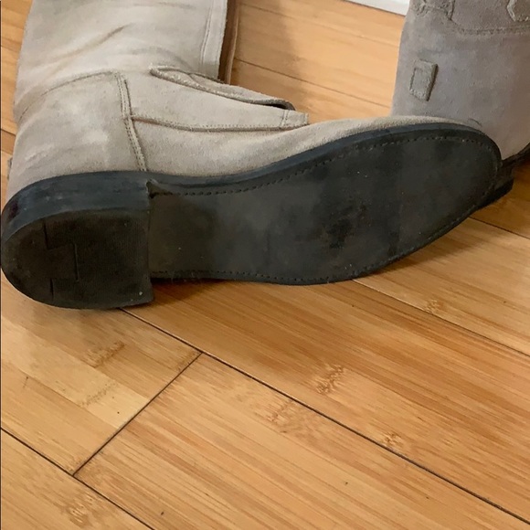 Grey Suede Riding Boots - Picture 4 of 8